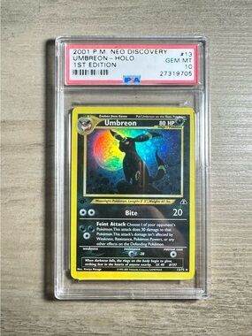 Umbreon 2001 Neo Discovery Holo #13 Pokémon Novelty Card. Gem Mint 10.